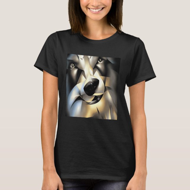 Camiseta Wolf em Estilo Geométrico (Frente)