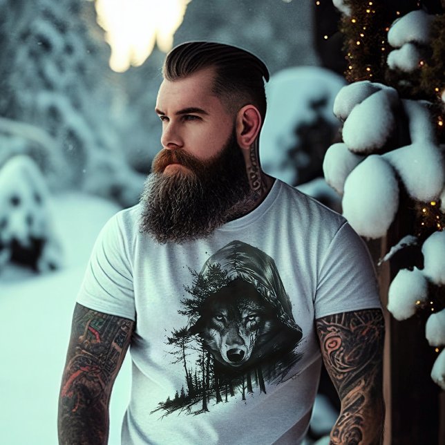 Camiseta Wolf em Exposição Dupla a Hoodie (Criador carregado)