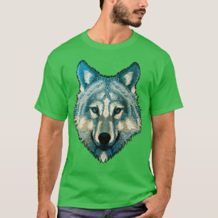 Camiseta Wolf Face Cinza Wolf Fearless Warrior Wild Animal 