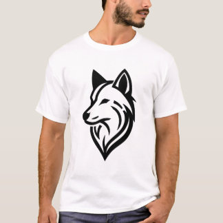 Camiseta Wolf Face Silhouette minimalista