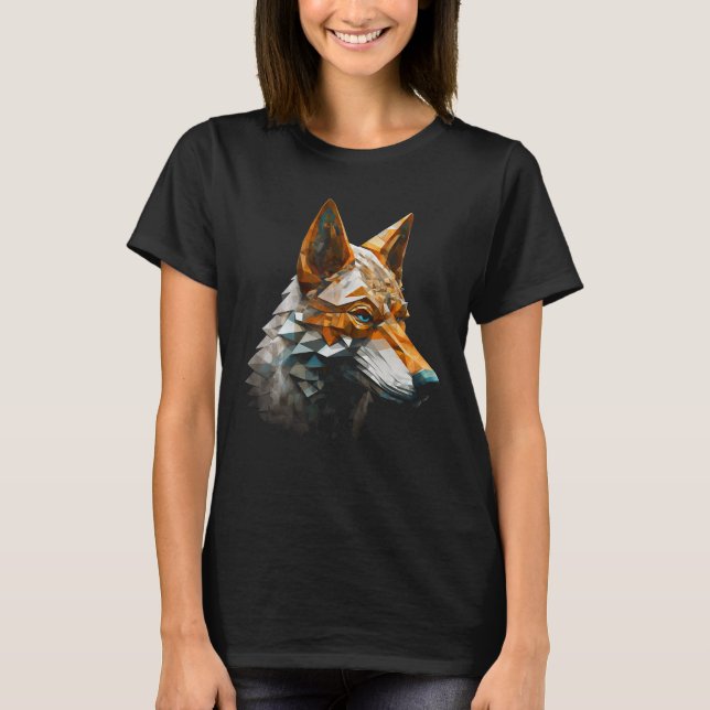 Camiseta Wolf Fantasy Polygon Animal Wolf (Frente)