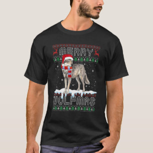 Camiseta Wolf Feliz Wolfmas Natal Wolf Ugly Sweater