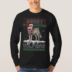 Camiseta Wolf Feliz Wolfmas Natal Wolf Ugly Sweater