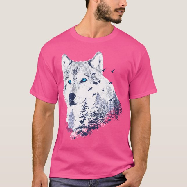 Camiseta Wolf Forest Mounains Wildlife Snow Wo (Frente)