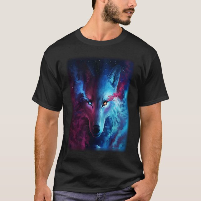 Camiseta Wolf galaxy wolf   for men and woman (Frente)