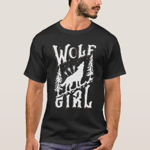 Camiseta Wolf Girl Que Ama Lobos Amantes de os animais Engr
