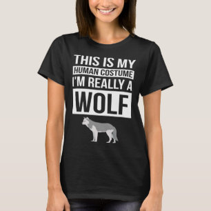 Camiseta Wolf Halloween Este é o meu hábito humano