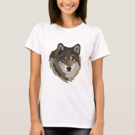 Camiseta Wolf Head Animal Cinza Selvagem Wolf