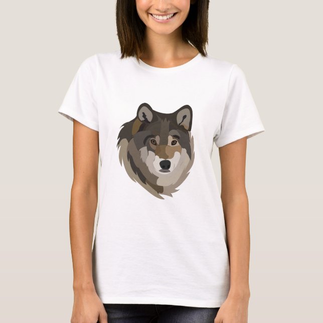 Camiseta Wolf Head Animal Cinza Selvagem Wolf (Frente)