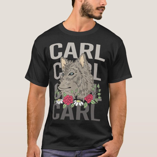 Camiseta Wolf Head - Carl Name (Frente)