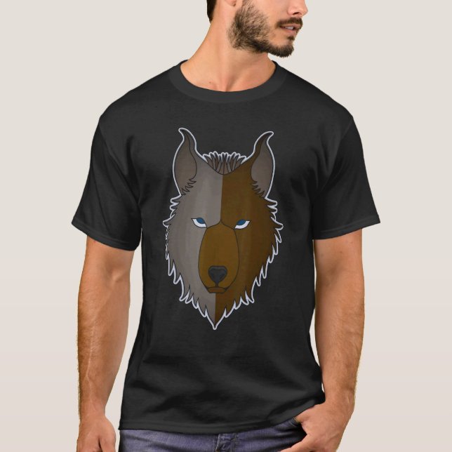 Camiseta Wolf Head Motif Predator Imprint Com Wolf Ele (Frente)