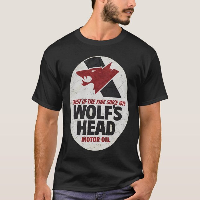 Camiseta Wolf Head Motor Oil Vintage Garage (Frente)