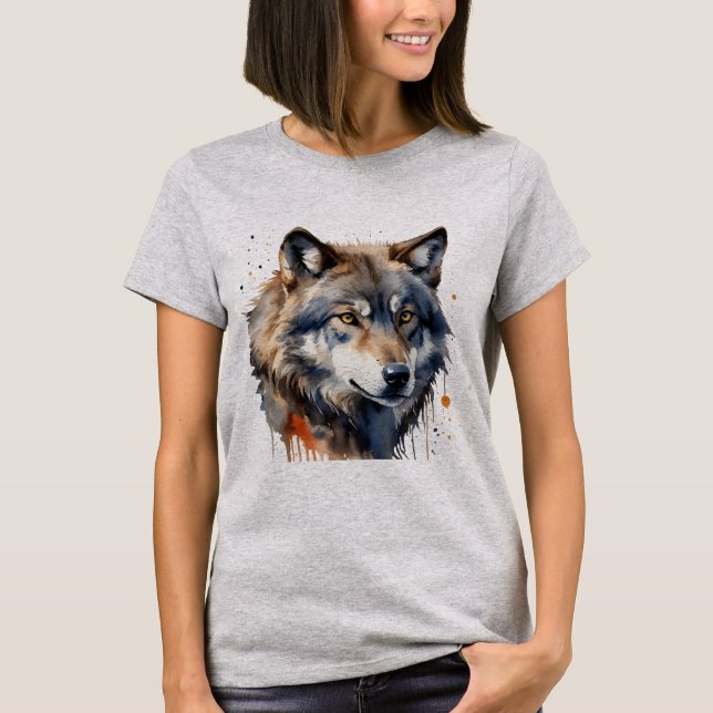 Camiseta Wolf Head Willife Nature Art Animal (Frente)