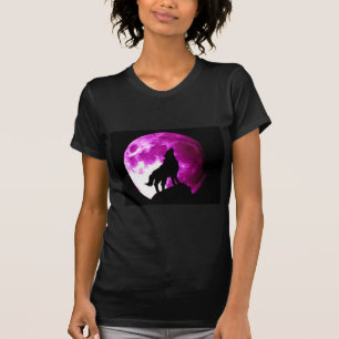 Camiseta Wolf Howling na Lua