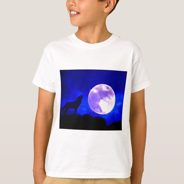 Camiseta Wolf Howling na Lua (Frente)