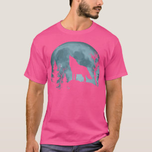 Camiseta Wolf Howling Na Lua