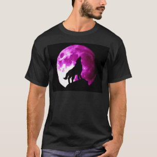 Camiseta Wolf Howling na Lua