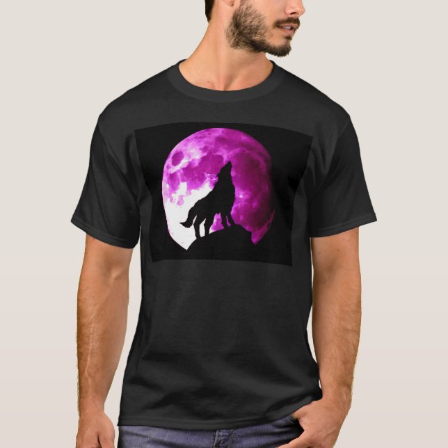 Camiseta Wolf Howling na Lua (Frente)
