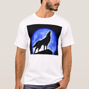 Camiseta Wolf Howling na Lua