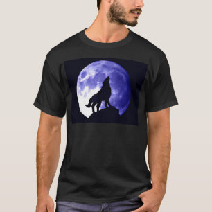Camiseta Wolf Howling na Lua