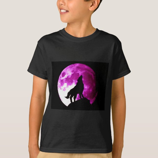 Camiseta Wolf Howling na Lua (Frente)
