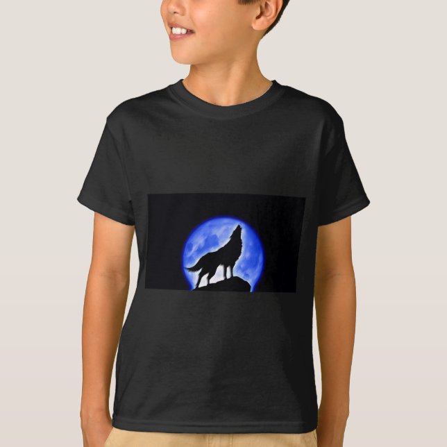 Camiseta Wolf Howling na Lua (Frente)