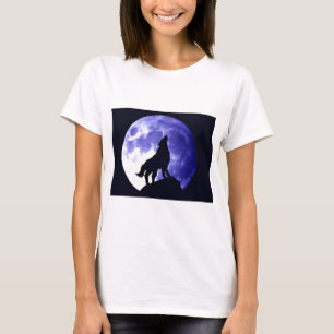 Camiseta Wolf Howling na Lua