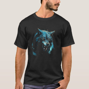 Camiseta Wolf Howling Night Forest Mulheres do Alasca