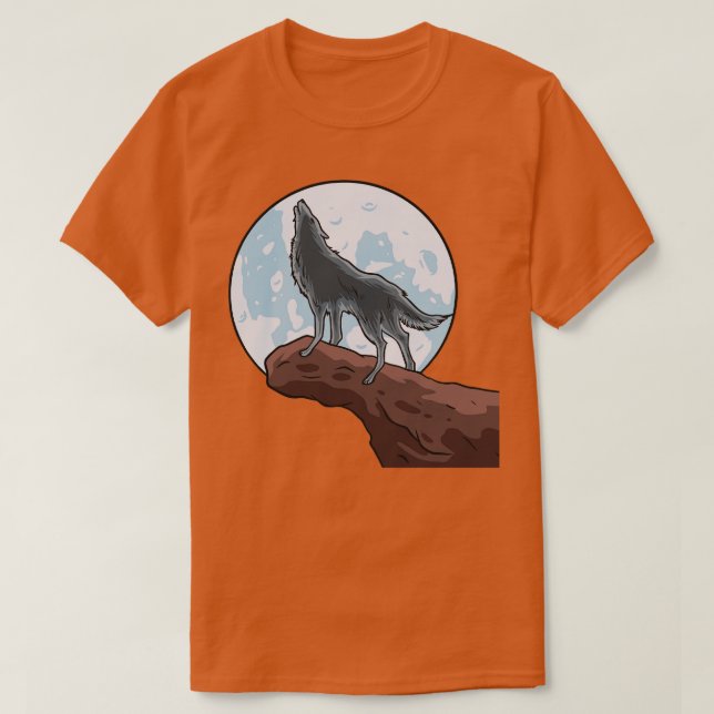 Camiseta Wolf Howling Nos Lobos Da Lua (Frente do Design)