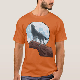 Camiseta Wolf Howling Nos Lobos Da Lua