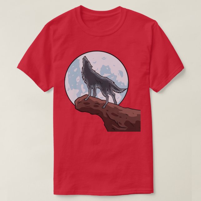 Camiseta Wolf Howling Nos Lobos Da Lua (Frente do Design)