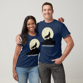 Camiseta Wolf Howling personalizado na ilustração da lua