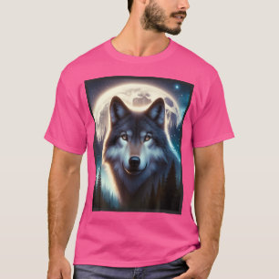 Camiseta Wolf Icy Moon Galaxy Caçando Cinzas Terrestres Wol