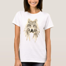 Wolf In Indígenas Roupa Relaxe Ajustado Jersey Tee