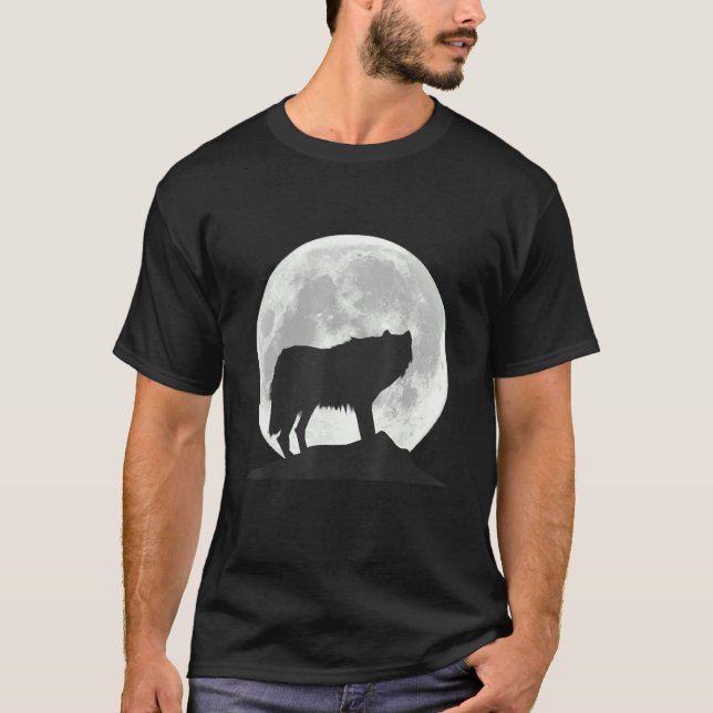 Camiseta Wolf In Moon Light - Cachorro De Cheio Legal Que U (Frente)