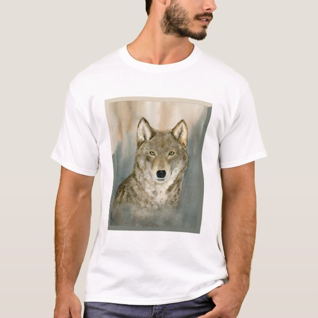 Camiseta Wolf in the Mist Watercolor (Frente)