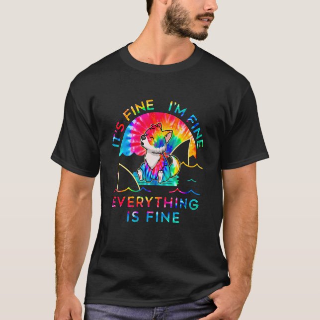 Camiseta Wolf It's Fine I'm Fine Everything Is Fine Tie Dye (Frente)