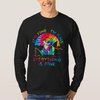 Camiseta Wolf It's Fine I'm Fine Everything Is Fine Tie Dye