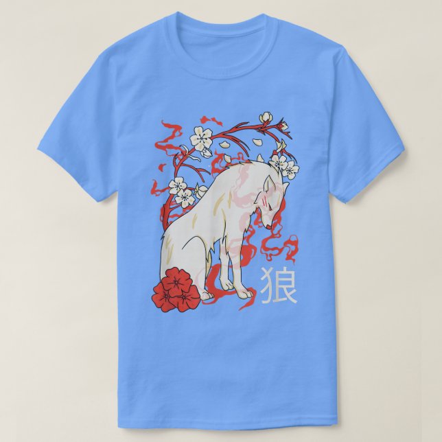 Camiseta Wolf Japan Sakura Flower (Frente do Design)