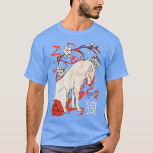 Camiseta Wolf Japan Sakura Flower