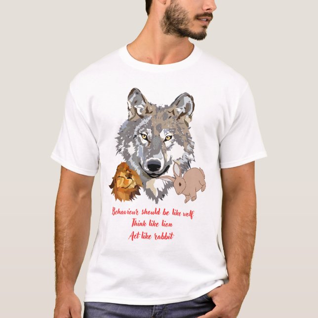Camiseta Wolf-Like Behavior-Fierce Birthday Gift for bold  (Frente)