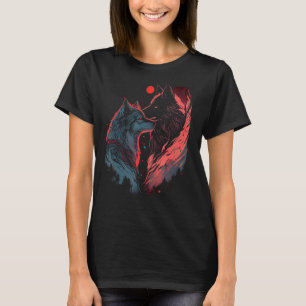 Camiseta Wolf Love Animal Graphic for Men Women Boys Girls