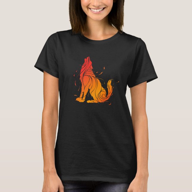 Camiseta Wolf Love Wolves Tribal Tattoo Wolf (Frente)