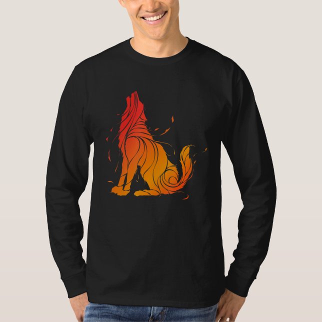 Camiseta Wolf Love Wolves Tribal Tattoo Wolf Design (Frente)