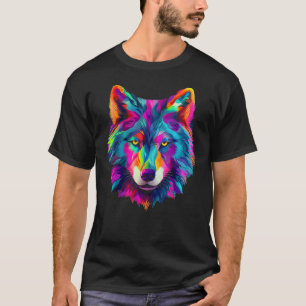 Camiseta Wolf Lover Trabalho de arte Colorir Animal Motif W
