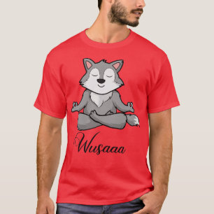 Camiseta Wolf meditation sunflower Breathe Deep wusaaa calm