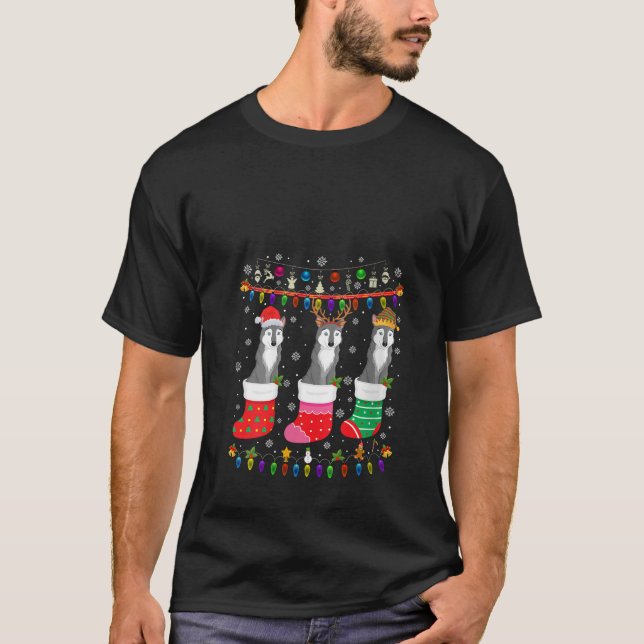 Camiseta Wolf Meias de Natal Feias Docinho de Natal Pajama (Frente)