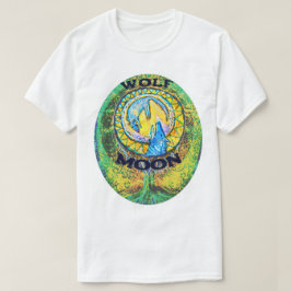 Camiseta Wolf Moon - Árvore colorida da vida Amarelo - Azul