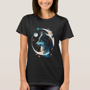 Camiseta Wolf Moon Galaxy Space Art Lobos Legal Dotados Ide