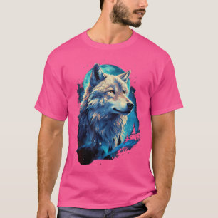 Camiseta Wolf Moon Howling Lone Engraçado Wolves Pack De Lo